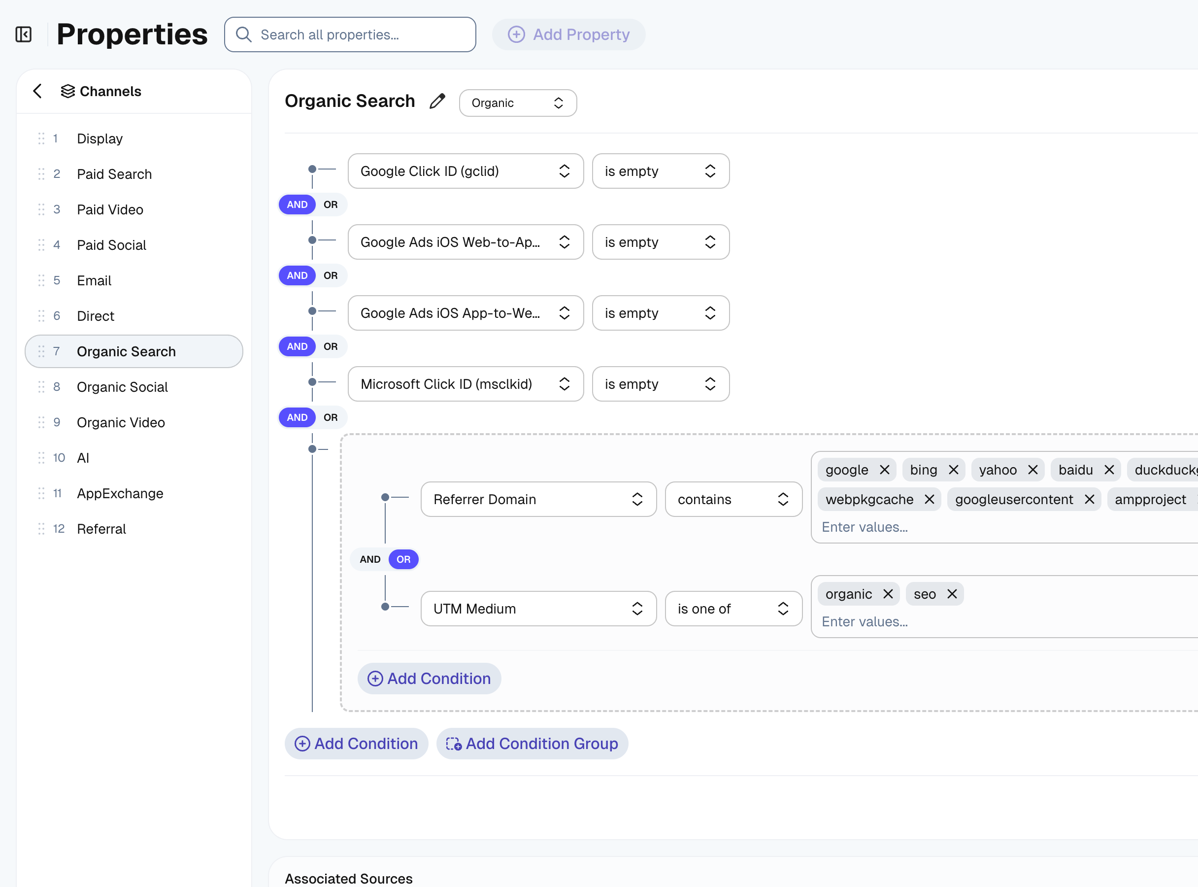 Sourcemetrics Channel & Source Mapping Configuration